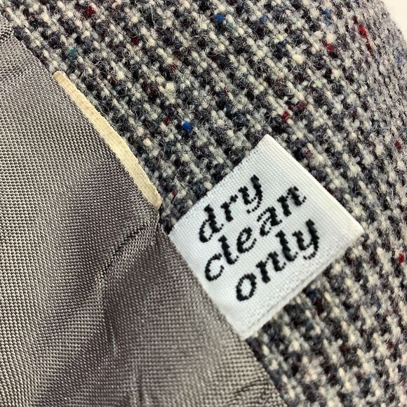 Vintage Pendleton Virgin Wool Blazer Women Sz 10 - 12 Petite Grey Single Button - Picture 7 of 14